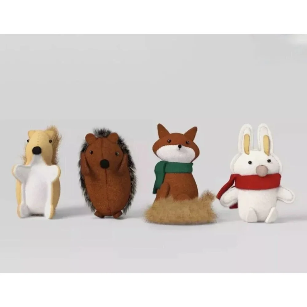 Target 4pc Felt Woodland Animal Christmas Figurine Set Wondershop™ Holiday Decor